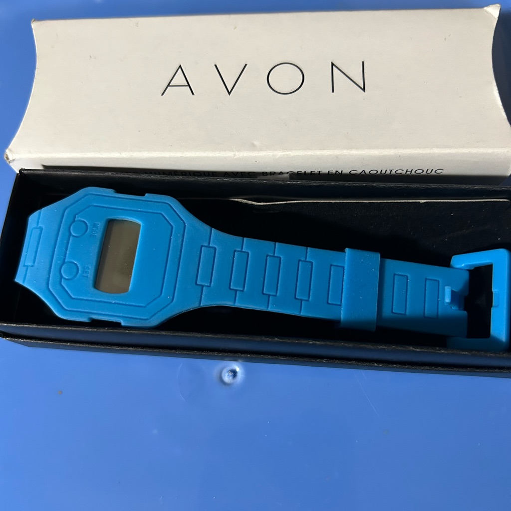 Avon Digital Rubber Strap Watch Blue